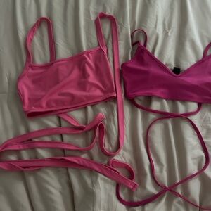 SHEIN Pink Strappy Tank Top Set